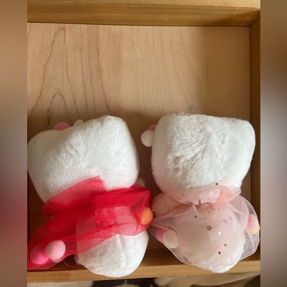 Lot of 2 Hello Kitty Plushies with Tulle Skirts and Pom Pom ball accents - Picture 9 of 10
